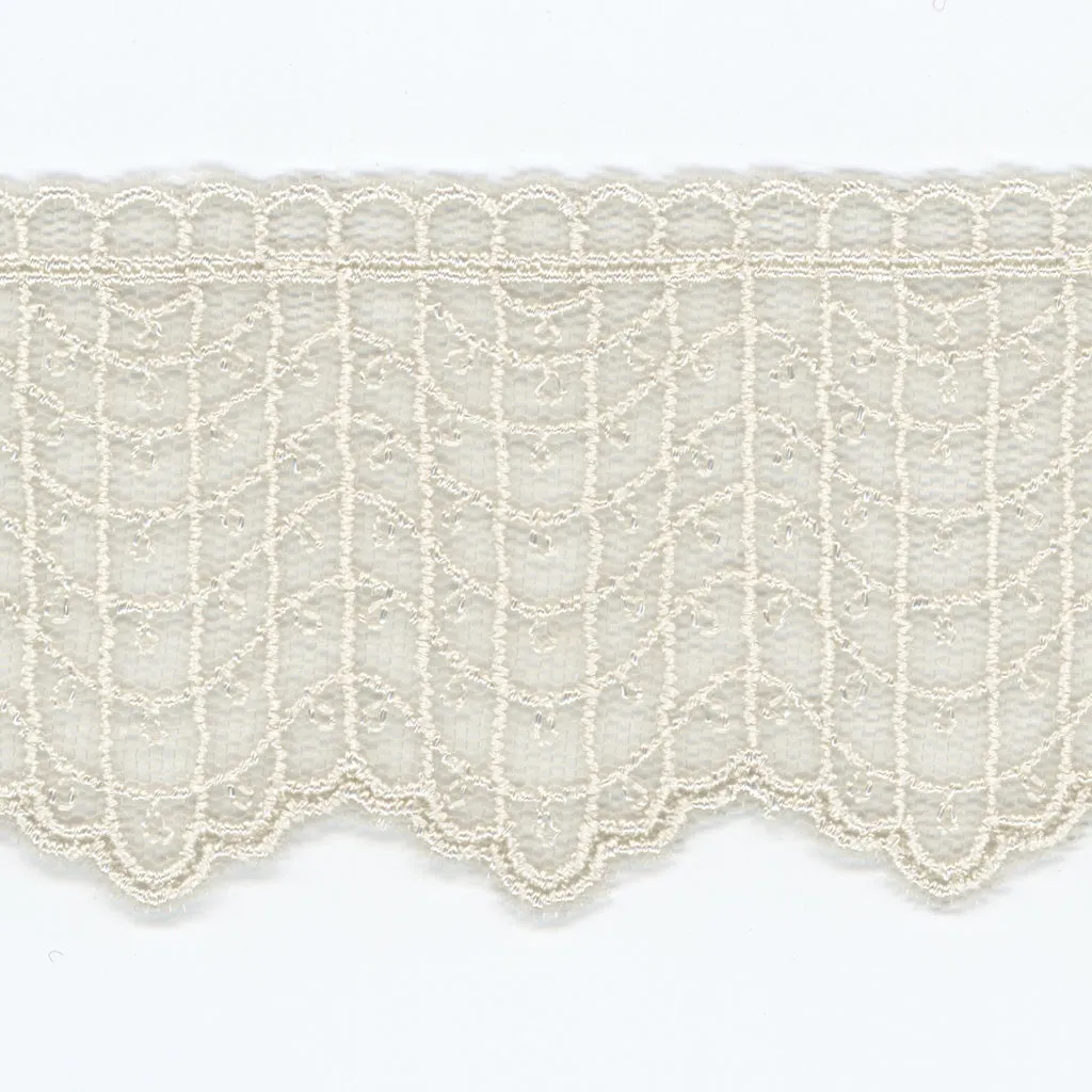 Embroidered Tulle Lace #48 Silver