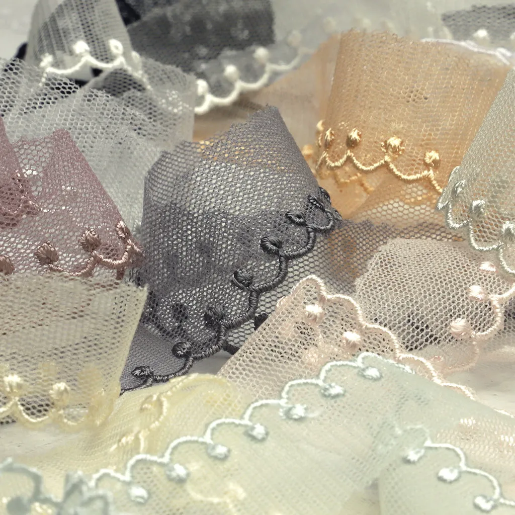 Embroidered Tulle Lace #50 Black