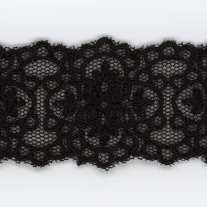 Embroidered Tulle Lace #50 Black