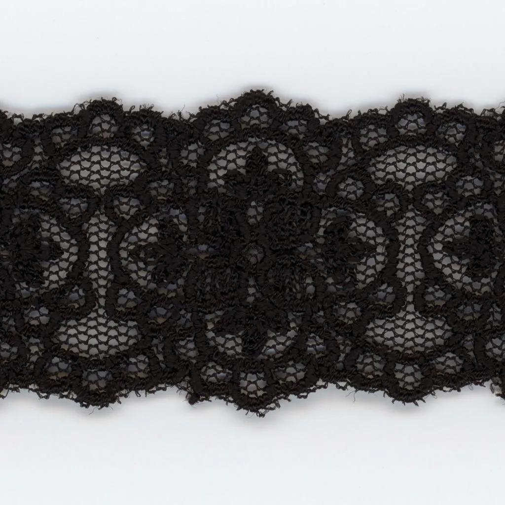 Embroidered Tulle Lace #50 Black