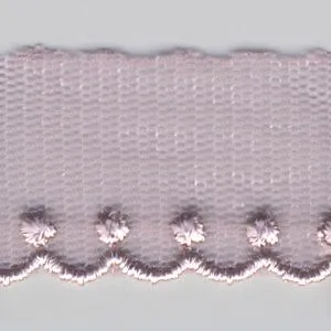 Embroidered Tulle Lace #61 Azuki
