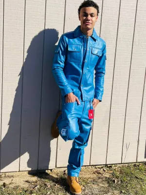 Extreme Racing Carolina Blue Jacket & Stacked Pants Set