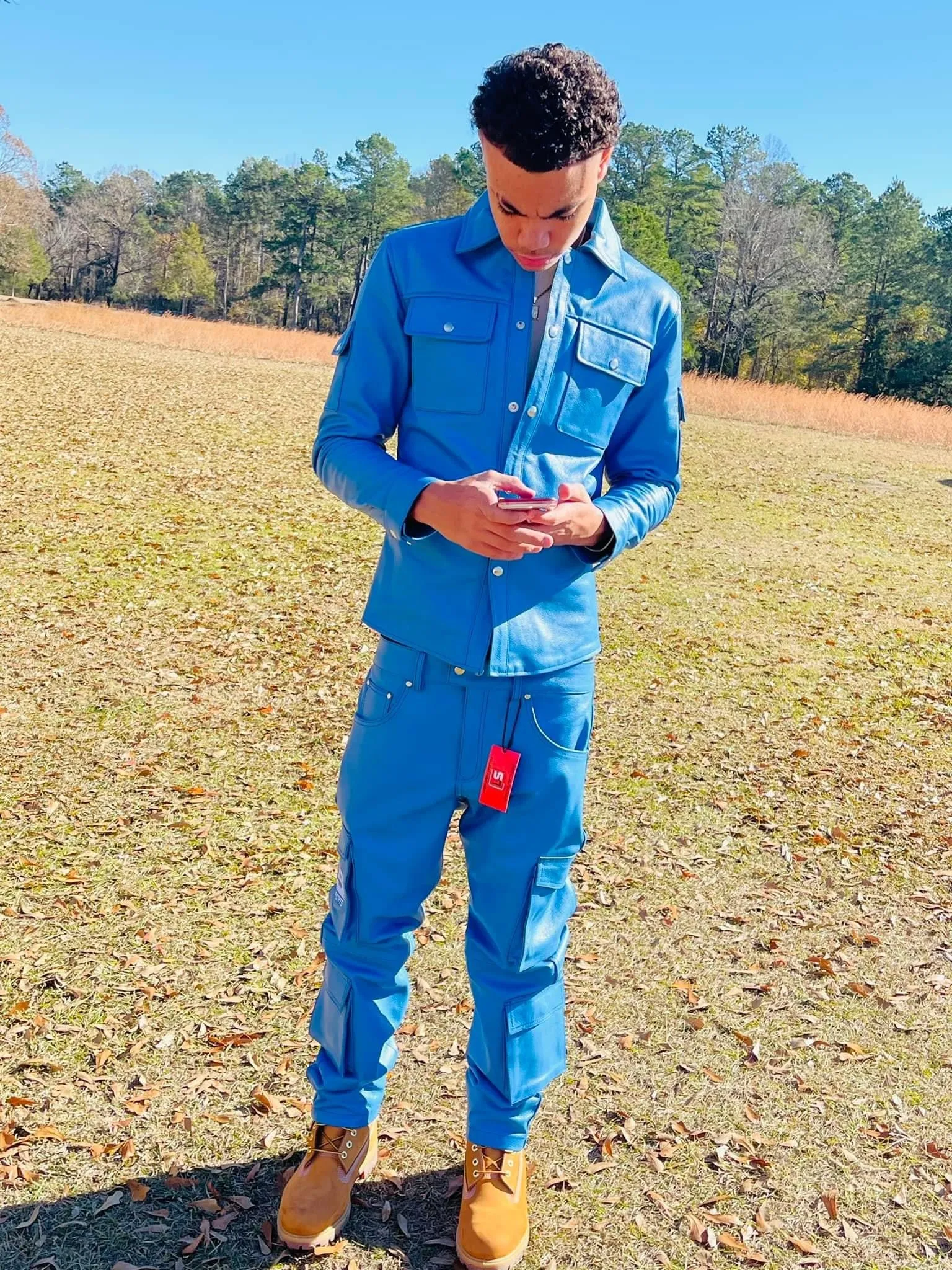 Extreme Racing Carolina Blue Jacket & Stacked Pants Set