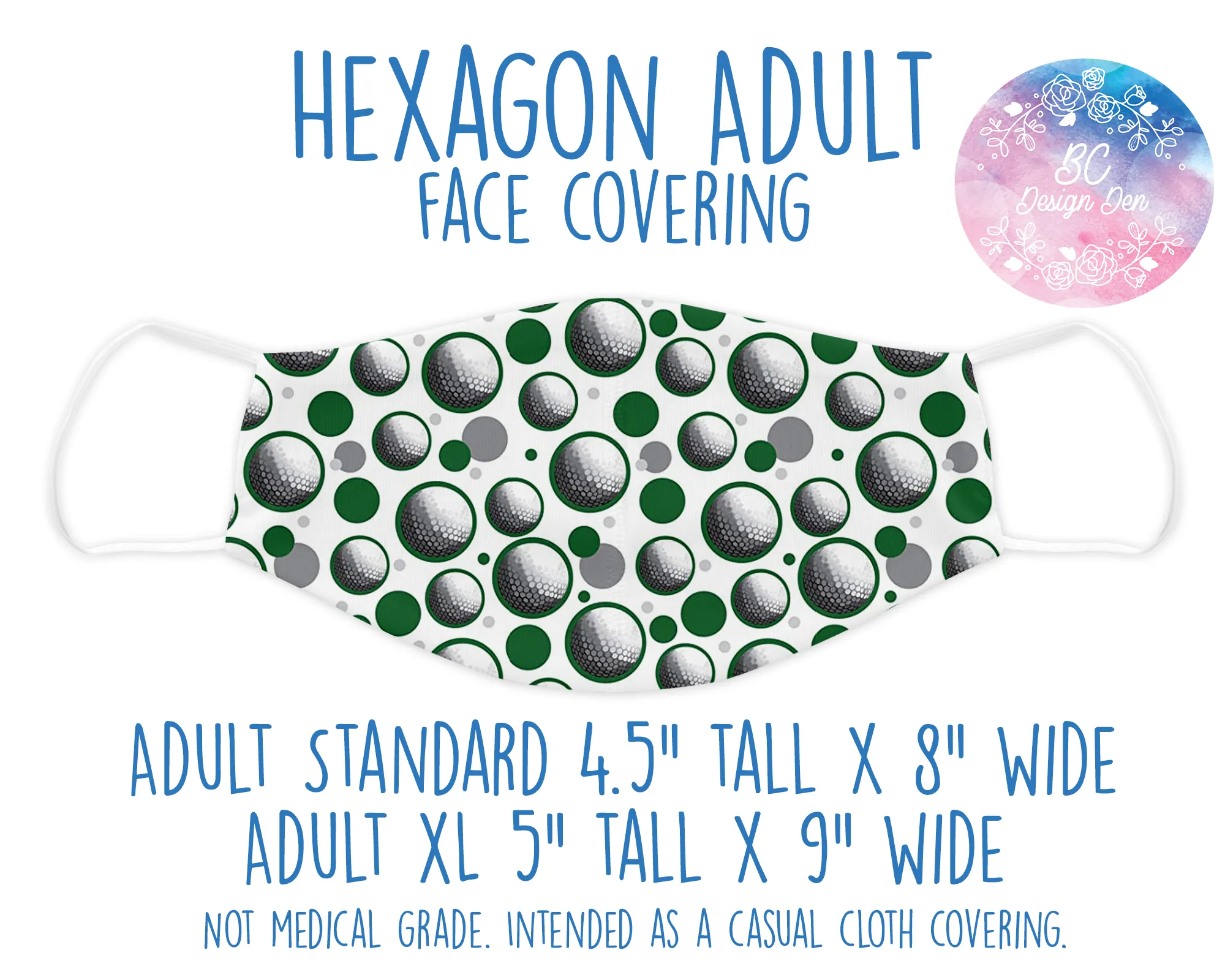 Face Covering Golf Print