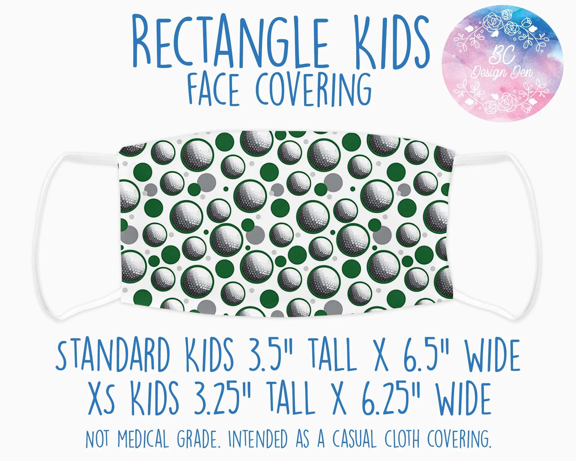 Face Covering Golf Print