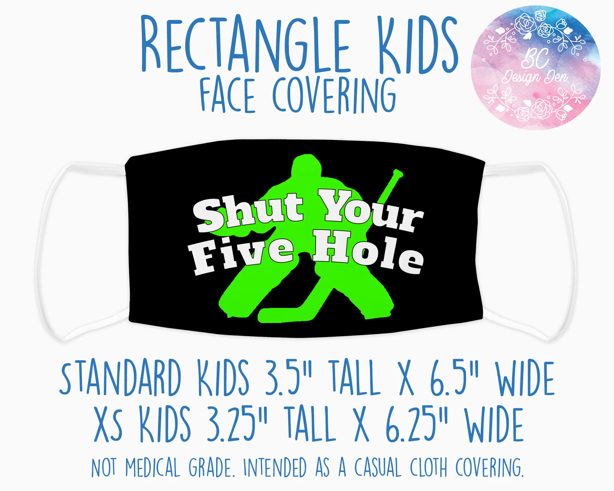 Face Covering Hockey Five Hole Black Green