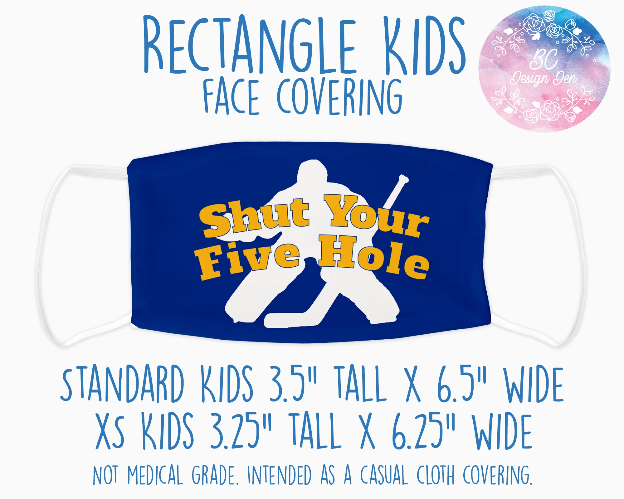 Face Covering Hockey Five Hole Blue Yellow