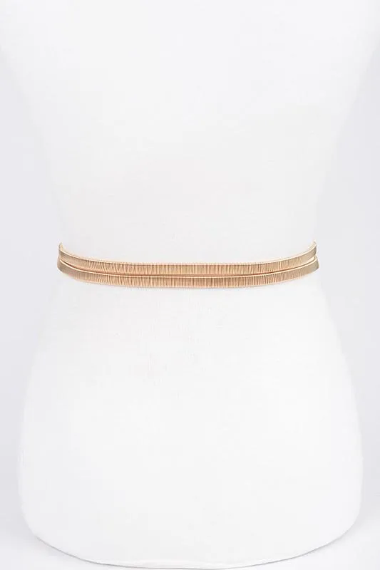 Fashion elastic hammered  buckle belt