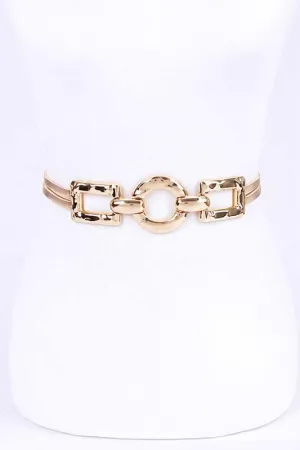 Fashion elastic hammered  buckle belt