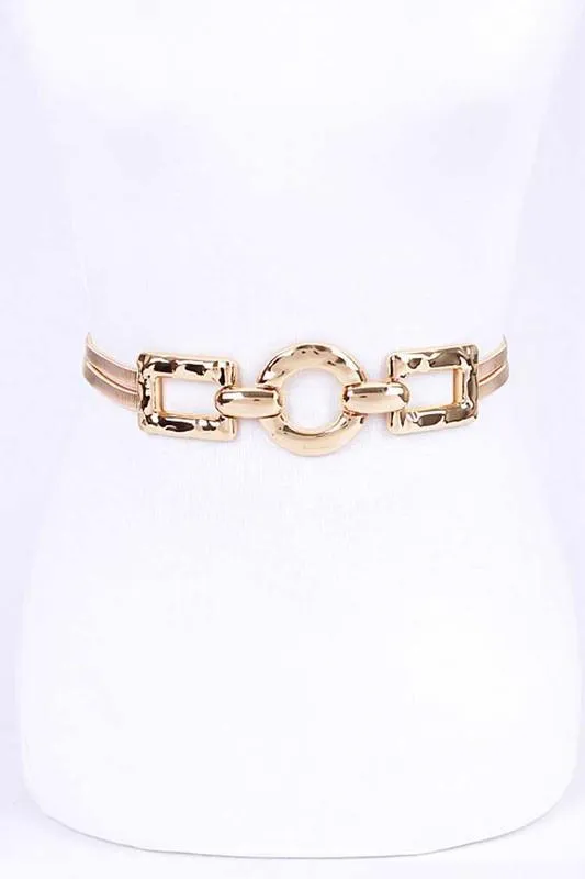 Fashion elastic hammered  buckle belt