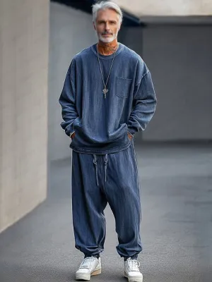 Fashion Faux Denim 2-Piece Set