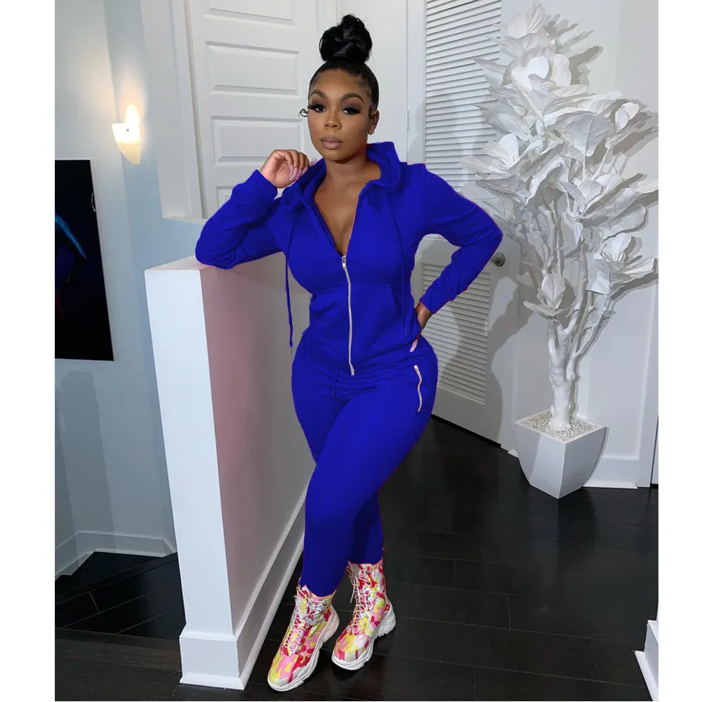 Fashion sports and leisure solid color suit(AY1370)