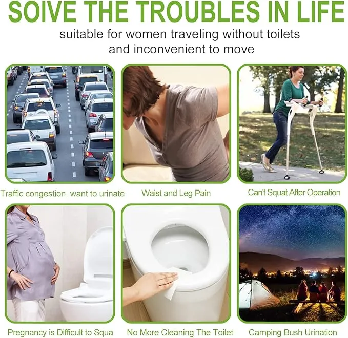 Female Urination Device,Reusable Portable Female Urinal Silicone Women to Pee Standing Up,Female Urinal Set Fits Outdoor Travel,Camping&Hiking,2 Sets