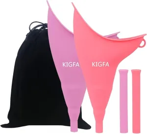 Female Urination Device,Reusable Portable Female Urinal Silicone Women to Pee Standing Up,Female Urinal Set Fits Outdoor Travel,Camping&Hiking,2 Sets