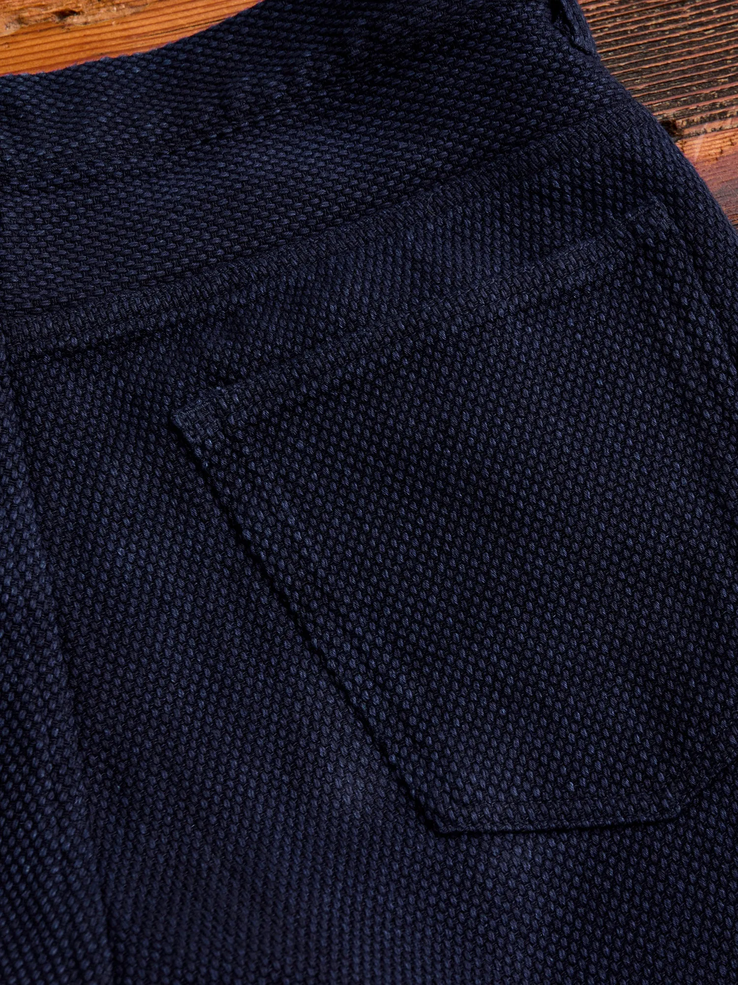 Fine Sashiko Hand Dyed 5-Pocket Pants in Indigo