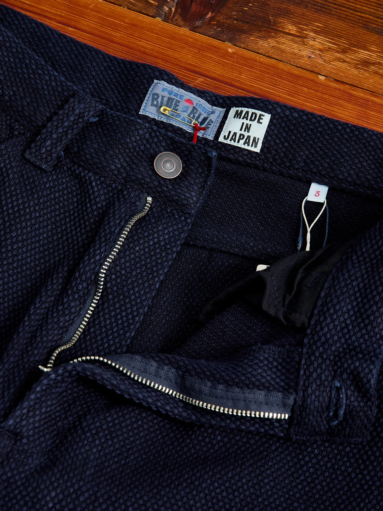 Fine Sashiko Hand Dyed 5-Pocket Pants in Indigo