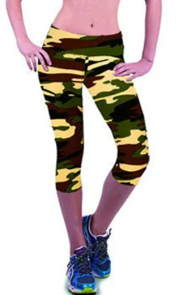 Floral Printing Capris Leggings Lady's Casual Stretched Pants Elastic Cropped Leggings RL156