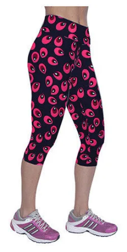Floral Printing Capris Leggings Lady's Casual Stretched Pants Elastic Cropped Leggings RL156