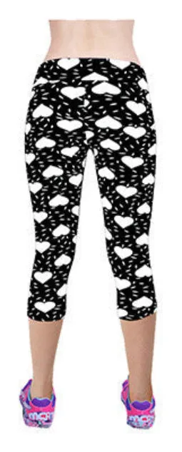 Floral Printing Capris Leggings Lady's Casual Stretched Pants Elastic Cropped Leggings RL156