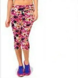 Floral Printing Capris Leggings Lady's Casual Stretched Pants Elastic Cropped Leggings RL156