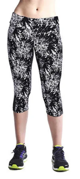 Floral Printing Capris Leggings Lady's Casual Stretched Pants Elastic Cropped Leggings RL156