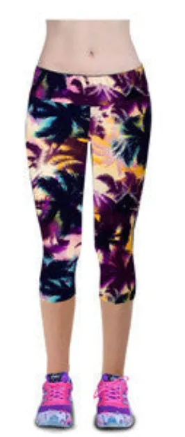 Floral Printing Capris Leggings Lady's Casual Stretched Pants Elastic Cropped Leggings RL156