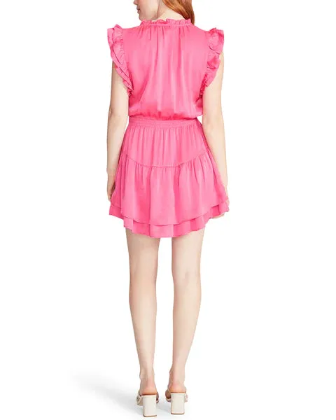 FLUTTER SLEEVE DRESS - PINK