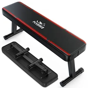 FLYBIRD Flat Weight Bench Exercise Bench Foldable for Strength Training, 650 LBS Weight Capacity