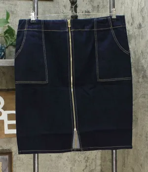 G by Giuliana Women's Plus Size Zip-Front Denim Skirt 18W