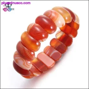 Genuine Natural Brown Agate Elastic Stone Carnelian Bangle