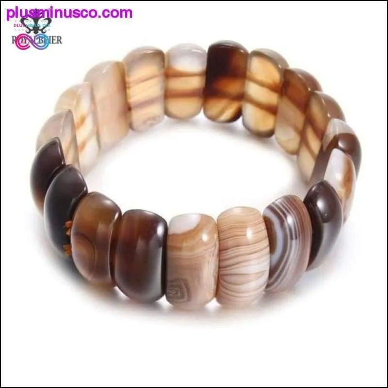 Genuine Natural Brown Agate Elastic Stone Carnelian Bangle