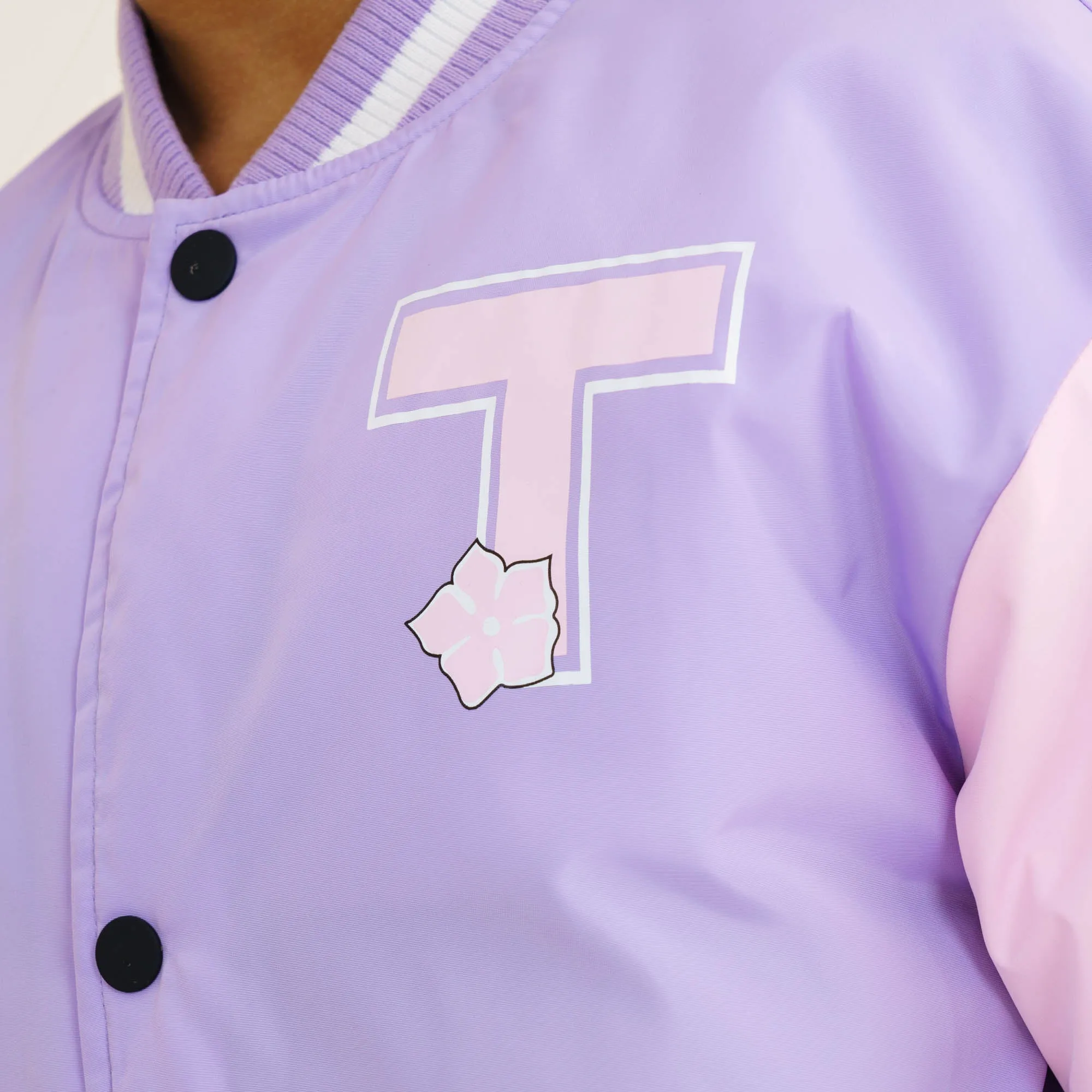 Girls Lavender Printed Bomber