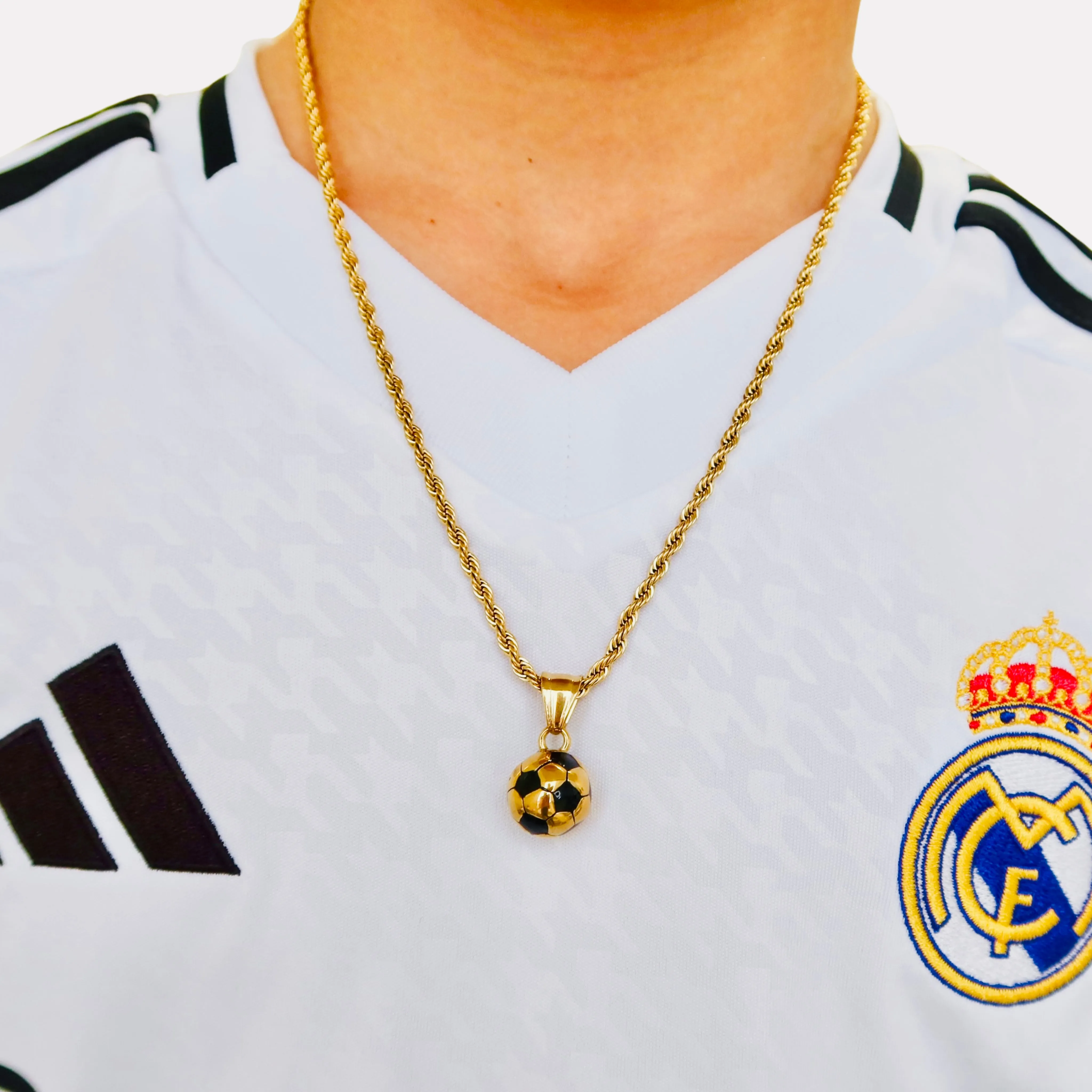 Gold Soccer Pendant Necklace