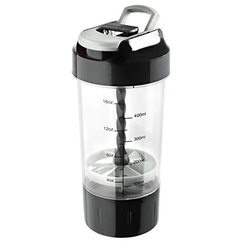Haans Cyclone Protein Shaker Bottle for Gym 500ml - Black