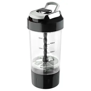 Haans Cyclone Protein Shaker Bottle for Gym 500ml - Black