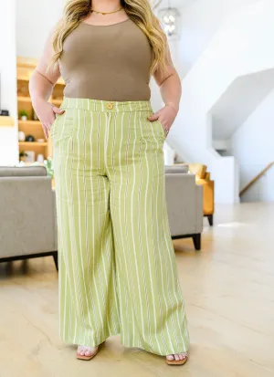 Hazel Blues® | Never Underrated Striped Wide Leg Trousers