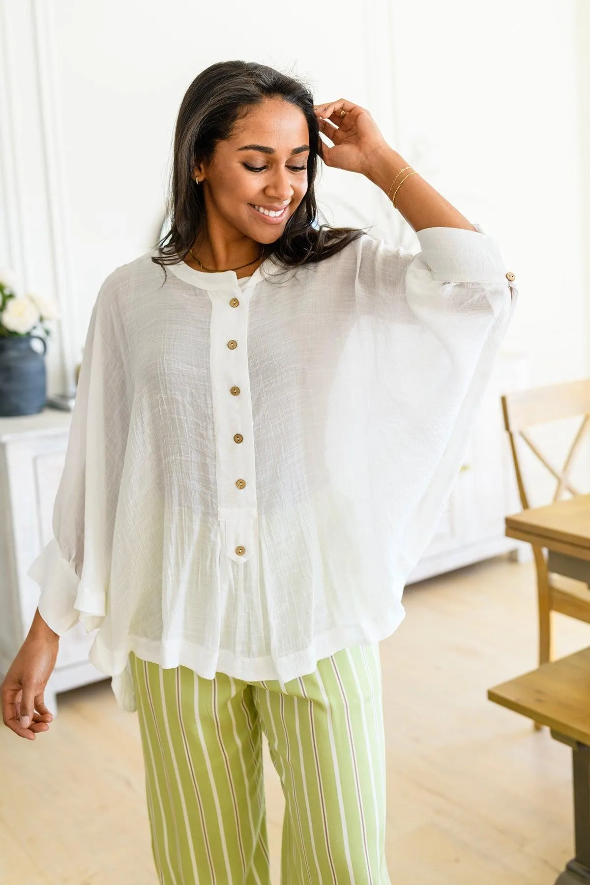 Hazel Blues® | Never Underrated Striped Wide Leg Trousers