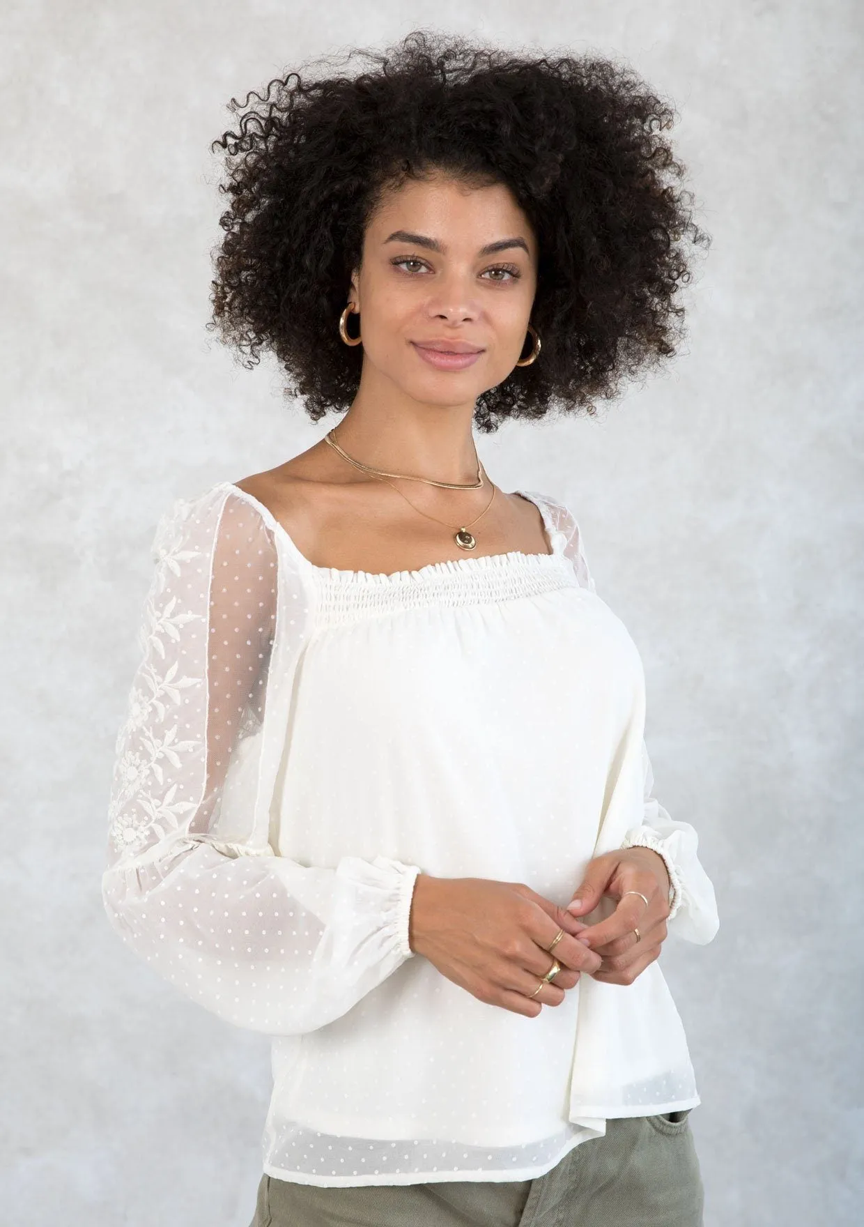 Heavenly Square Neck Blouse