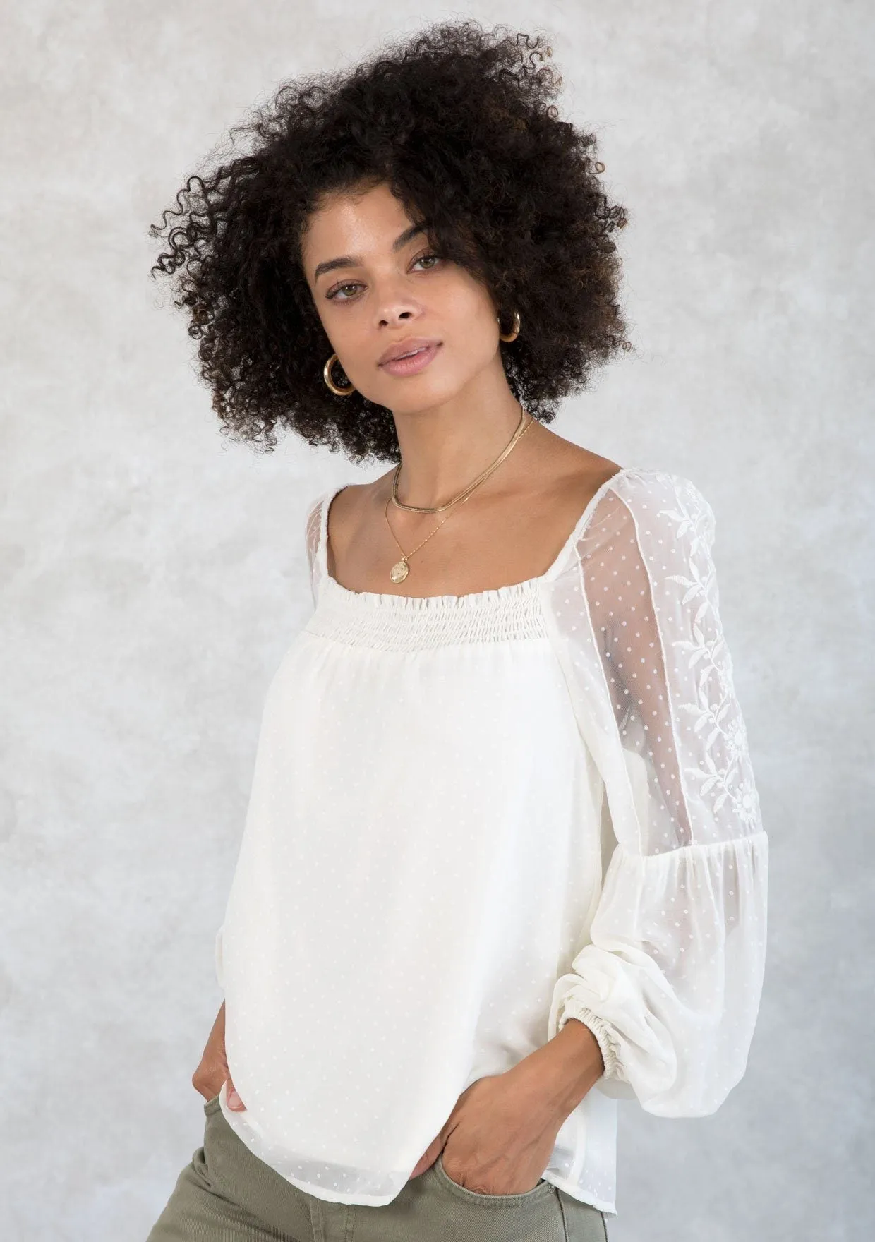 Heavenly Square Neck Blouse