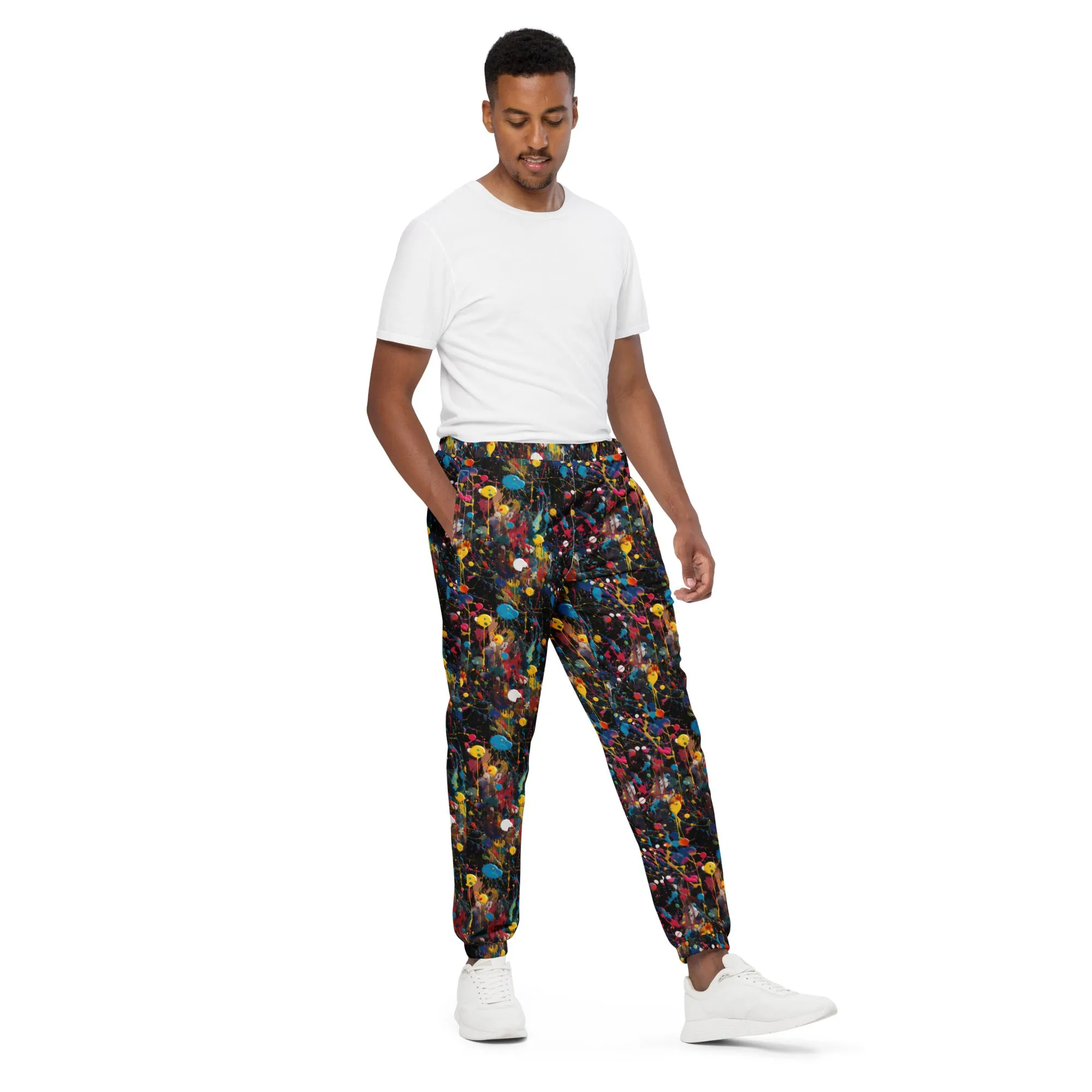 HERO Unisex Spray Paint Print Track Pants: Express Your Artistic Style