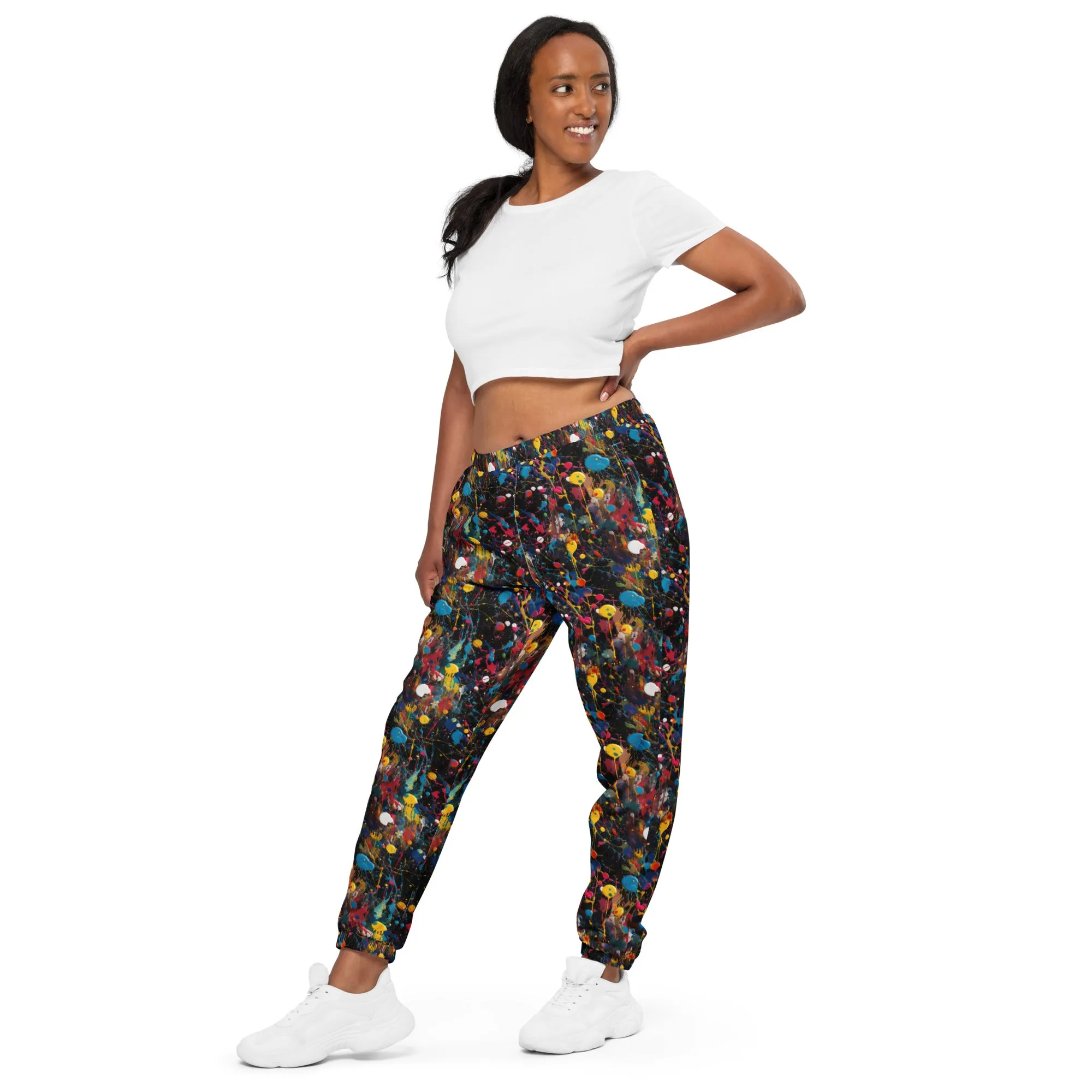 HERO Unisex Spray Paint Print Track Pants: Express Your Artistic Style