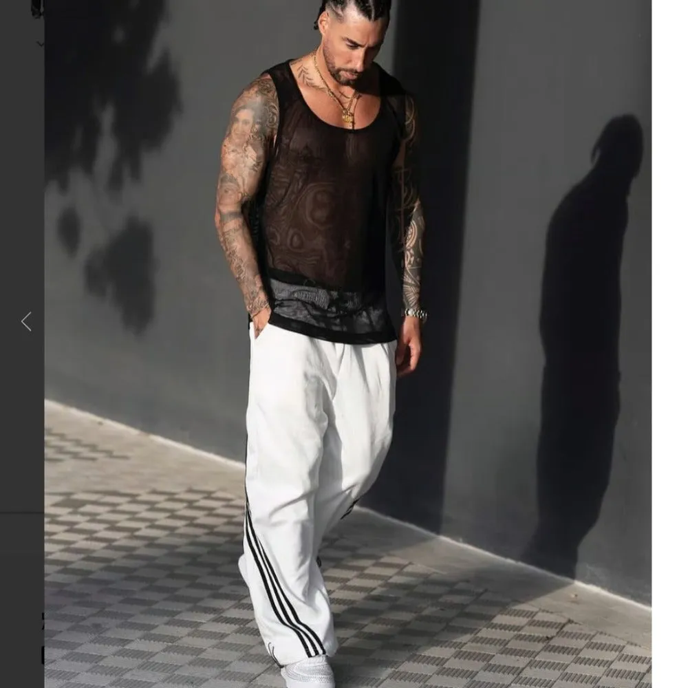 High Street Drawstring Floor-Length Sweatpants