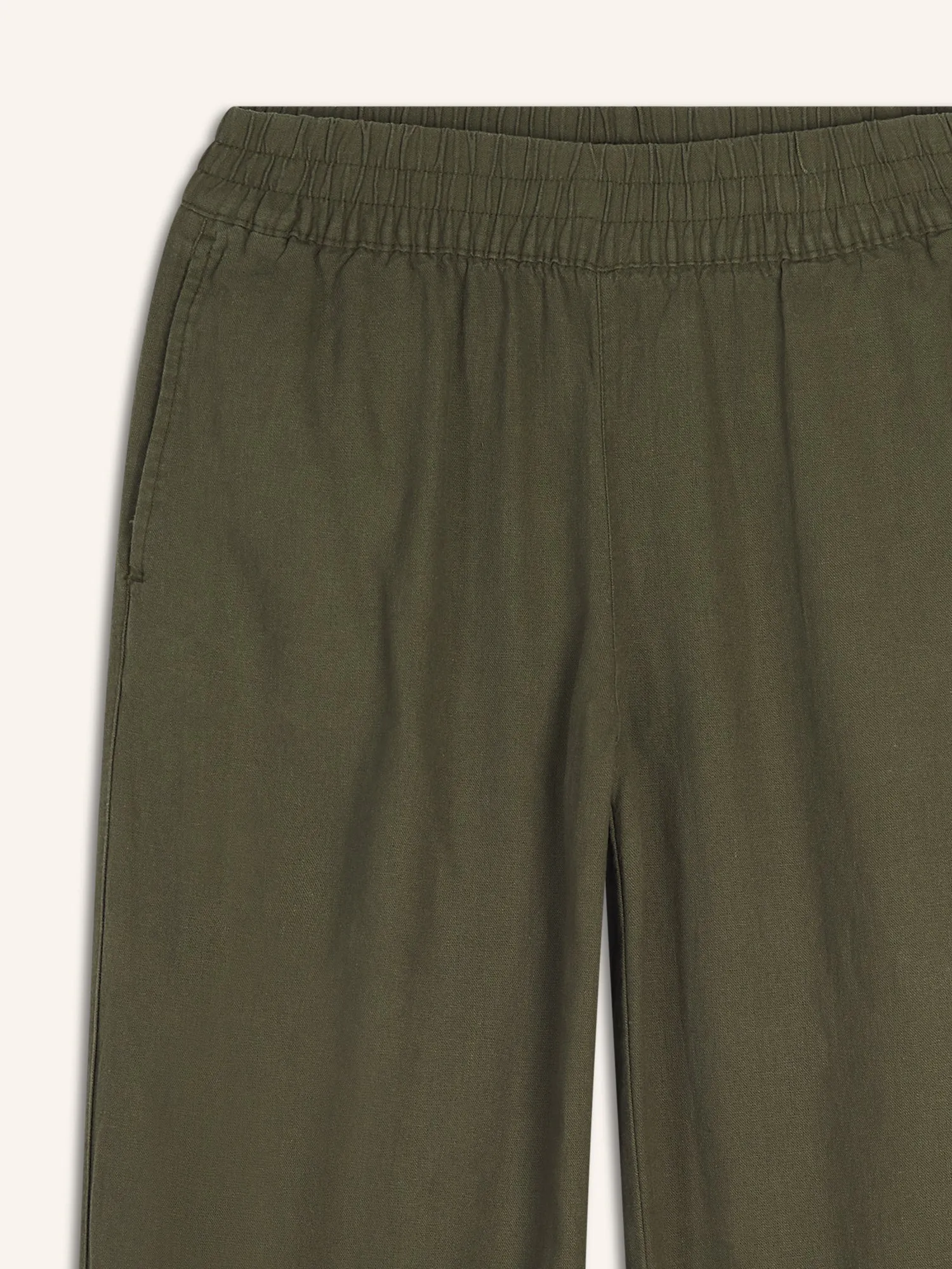 High-Waisted Linen-Blend Wide-Leg Pants