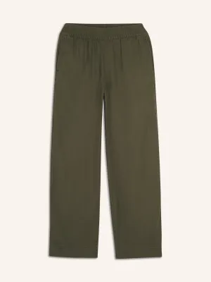 High-Waisted Linen-Blend Wide-Leg Pants