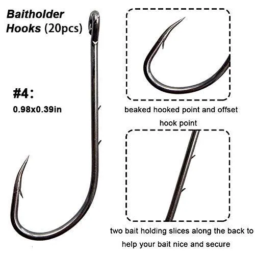 Hook Snap Swivel Sinker Assortment 110Pcs Fishing Tool Assortment Terminal Tackle Baitholder Hooks Octopus Hook Circle Hooks Sinker