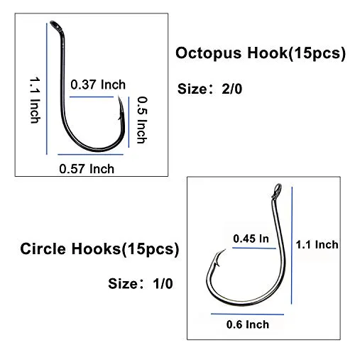 Hook Snap Swivel Sinker Assortment 110Pcs Fishing Tool Assortment Terminal Tackle Baitholder Hooks Octopus Hook Circle Hooks Sinker