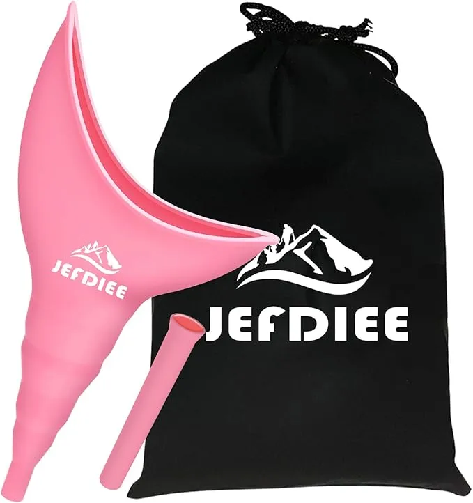 JefDiee Female Urination Device,Silicone Pee Funnel for Women,Female Urinal Women Pee Funnel Allows Women to Pee Standing Up