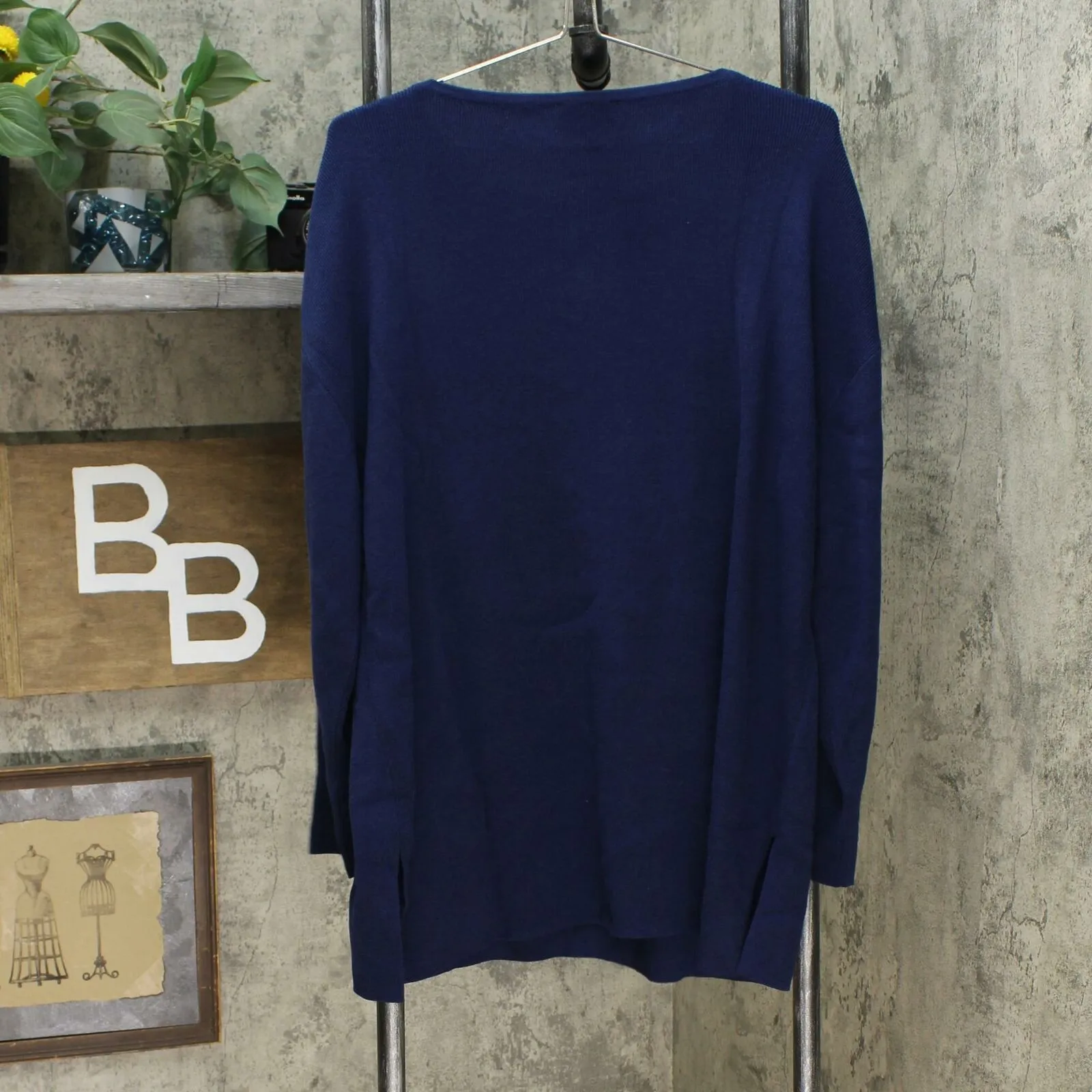 Joan Rivers Women's Wardrobe Builders Ballerina Neck Sweater Navy XL