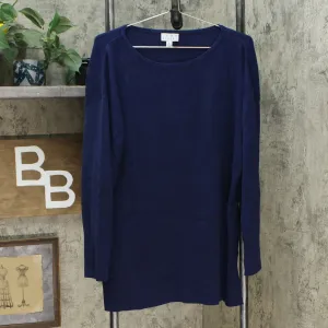 Joan Rivers Women's Wardrobe Builders Ballerina Neck Sweater Navy XL