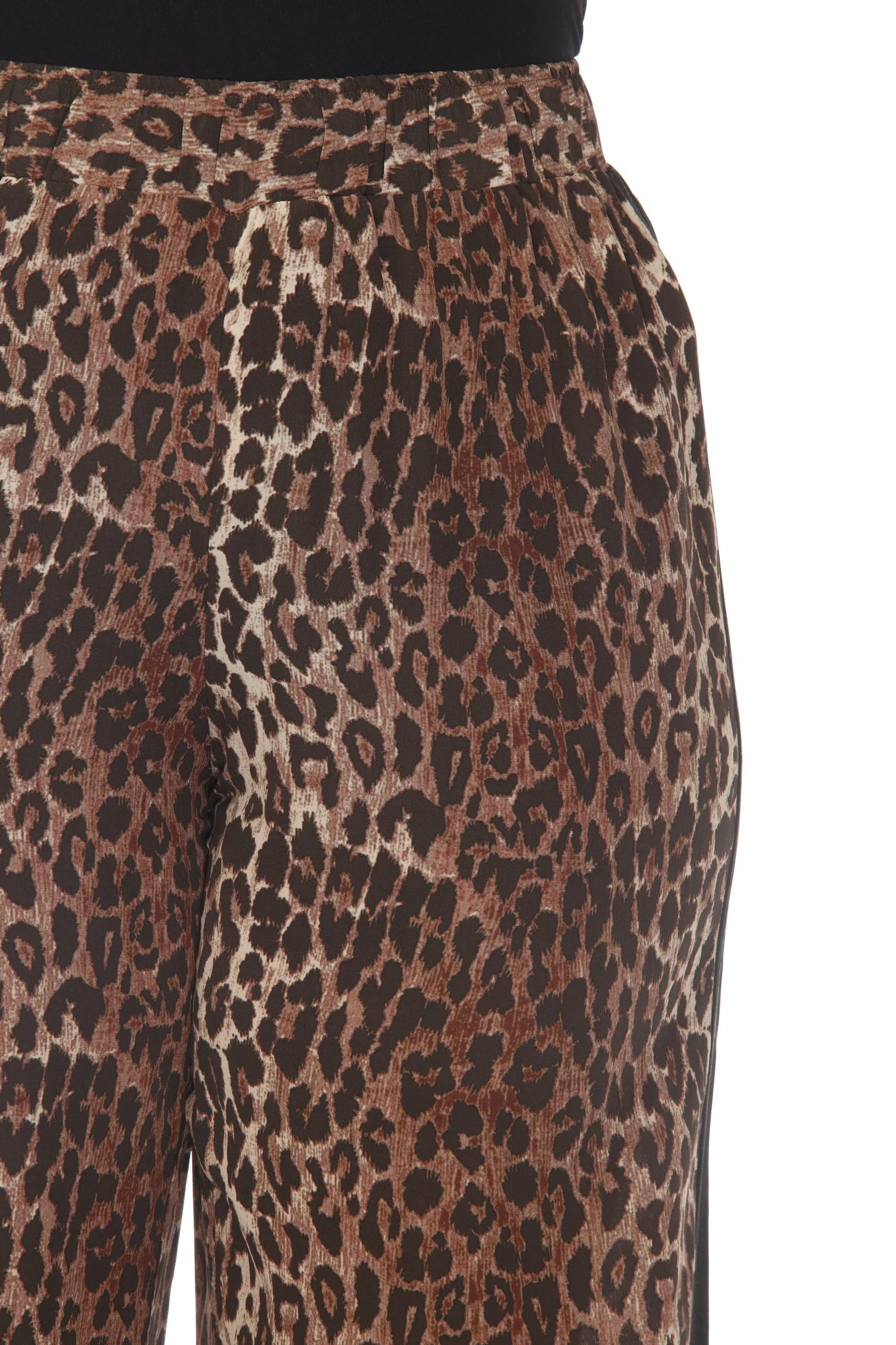 Johnny Was Workshop Animal Print Silk Pull On Palazzo Pants Boho Chic W64720